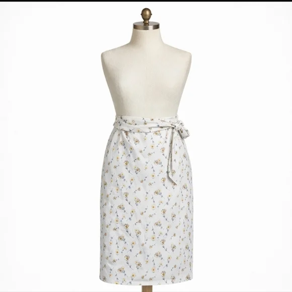 Antonio Melani Floral Cotton Wrap Skirt 10 Garden Party Tea Length Coquette - Picture 2 of 15